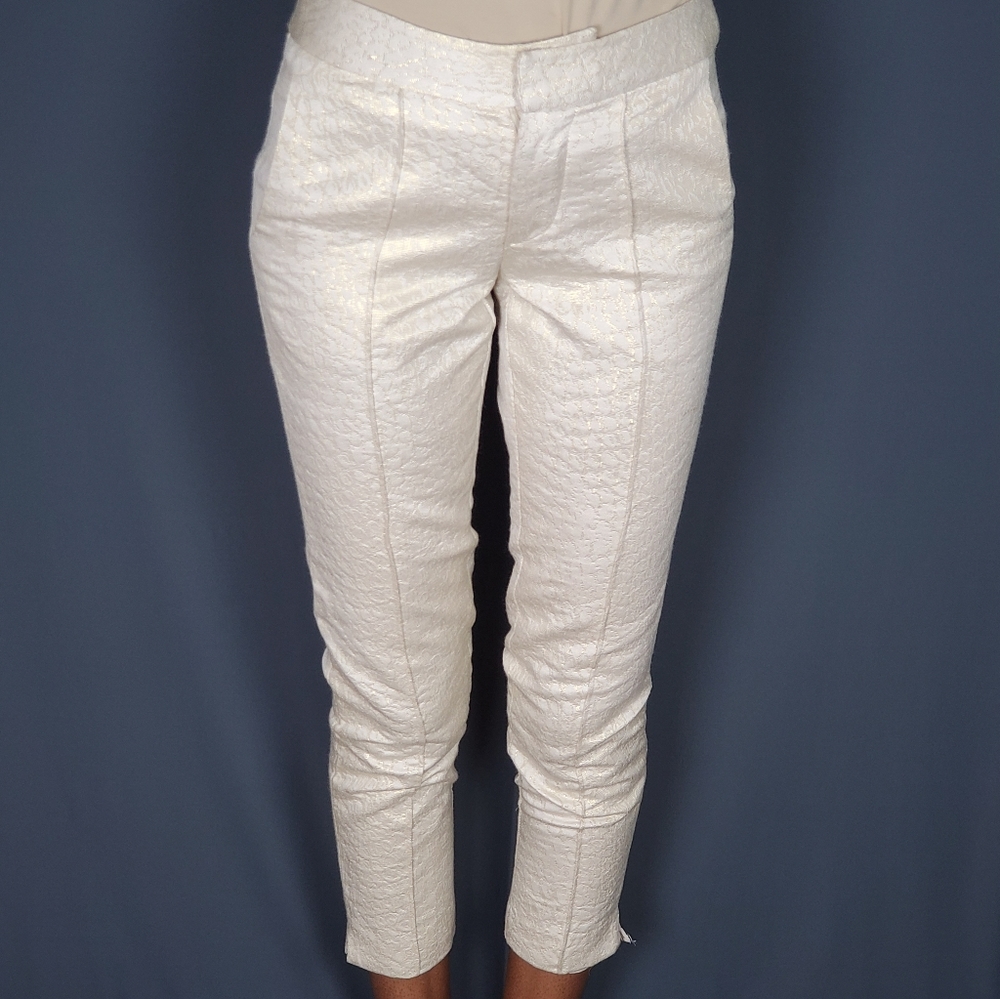 Cream lace capri dress pants